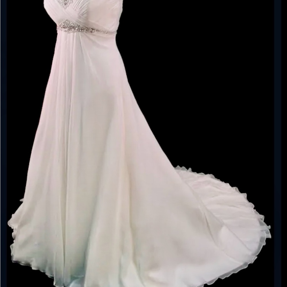 Mon Cheri Ivory Bridal Gown with Embellishments - Picture 5 of 10